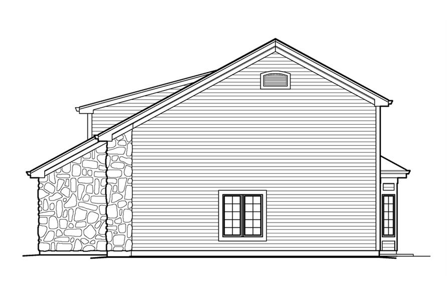 Home Plan Right Elevation of this 1-Bedroom,713 Sq Ft Plan -138-1232