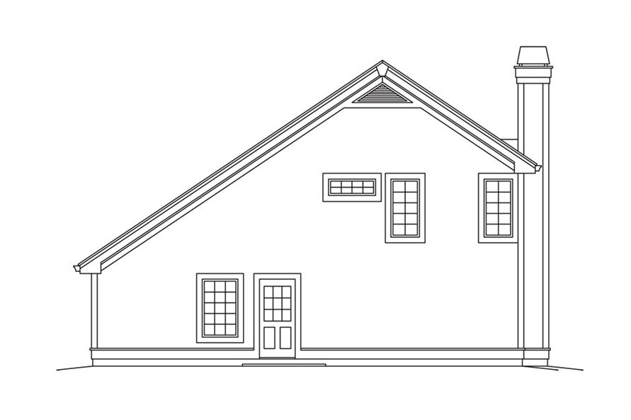 Home Plan Rear Elevation of this 1-Bedroom,1028 Sq Ft Plan -138-1278