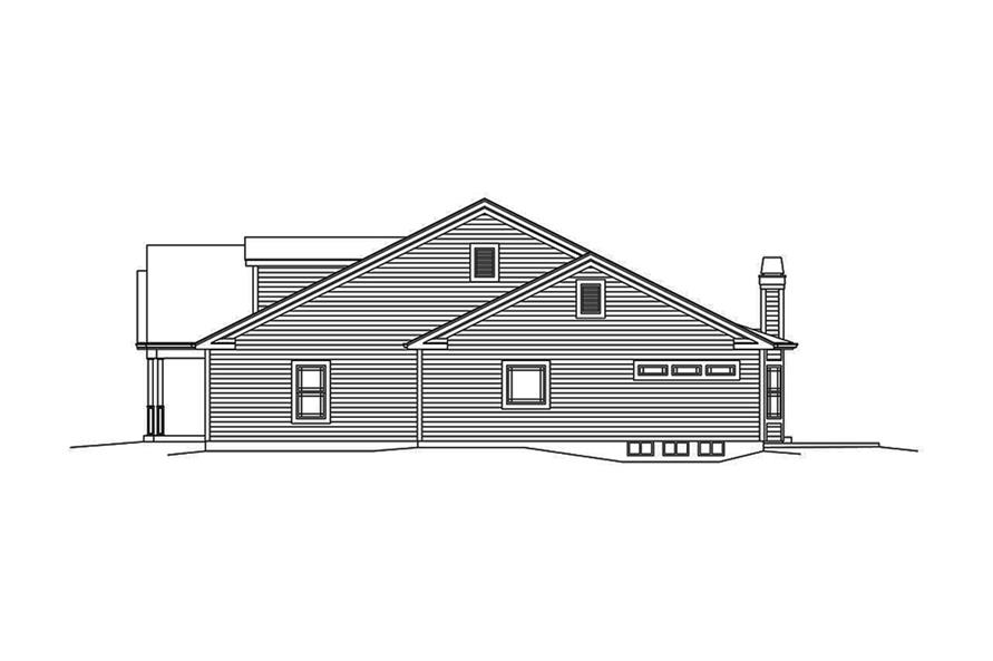 Home Plan Right Elevation of this 3-Bedroom,2453 Sq Ft Plan -138-1341