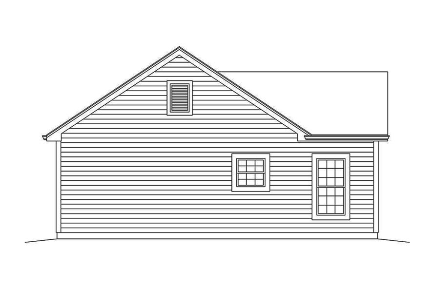 Home Plan Left Elevation of this 2-Bedroom,944 Sq Ft Plan -138-1347