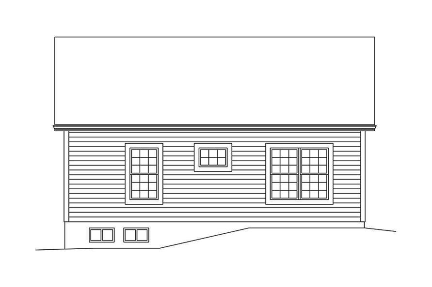 Home Plan Rear Elevation of this 2-Bedroom,944 Sq Ft Plan -138-1347