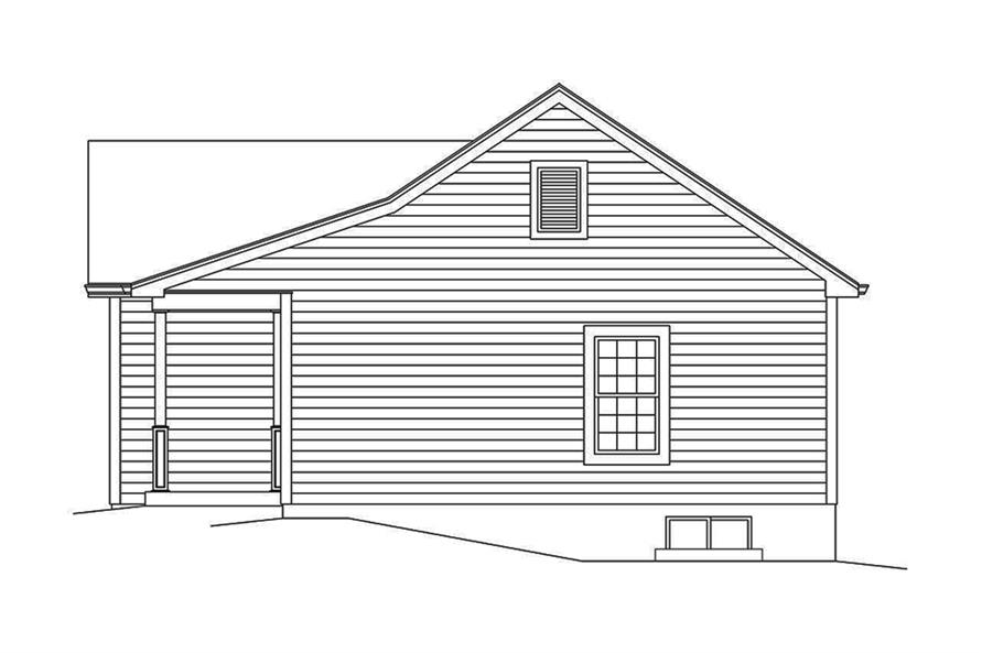 Home Plan Right Elevation of this 2-Bedroom,944 Sq Ft Plan -138-1347