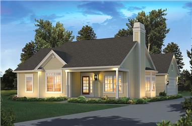 3-Bedroom, 1308 Sq Ft Country House Plan - 138-1406 - Front Exterior