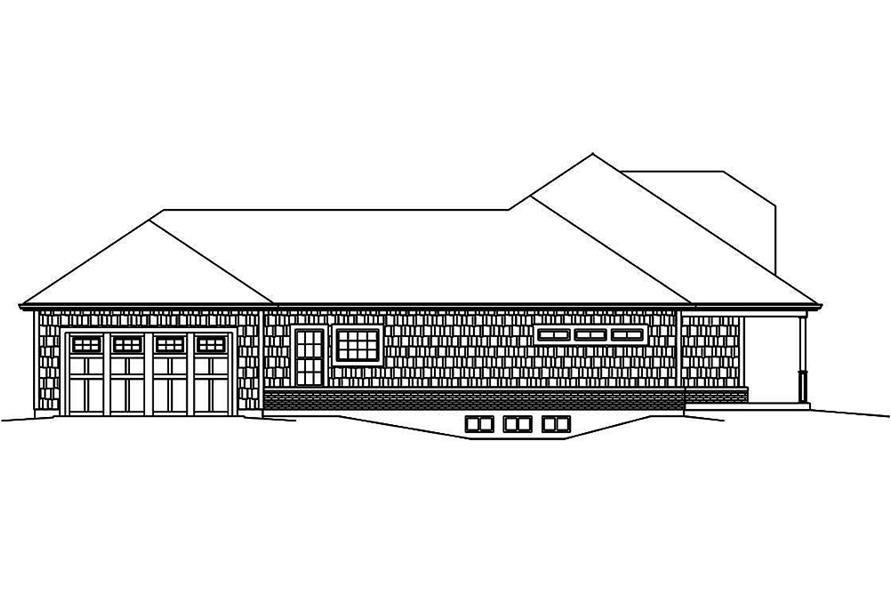 Home Plan Left Elevation of this 4-Bedroom,2392 Sq Ft Plan -138-1409