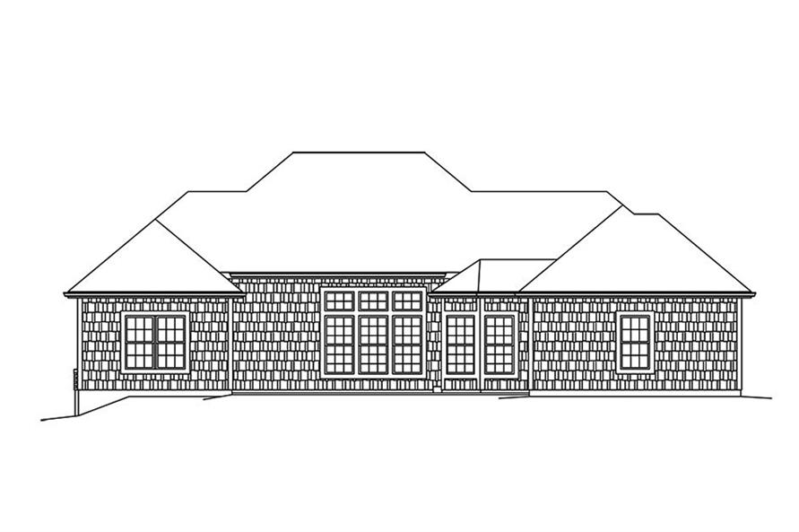 Home Plan Rear Elevation of this 4-Bedroom,2392 Sq Ft Plan -138-1409