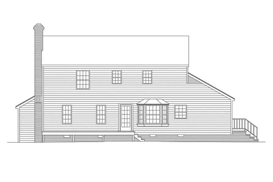 Home Plan Rear Elevation of this 4-Bedroom,2032 Sq Ft Plan -138-1433