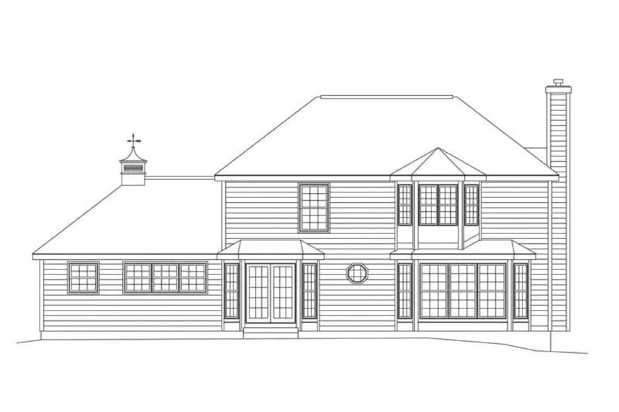 Home Plan Rear Elevation of this 3-Bedroom,2401 Sq Ft Plan -138-1437