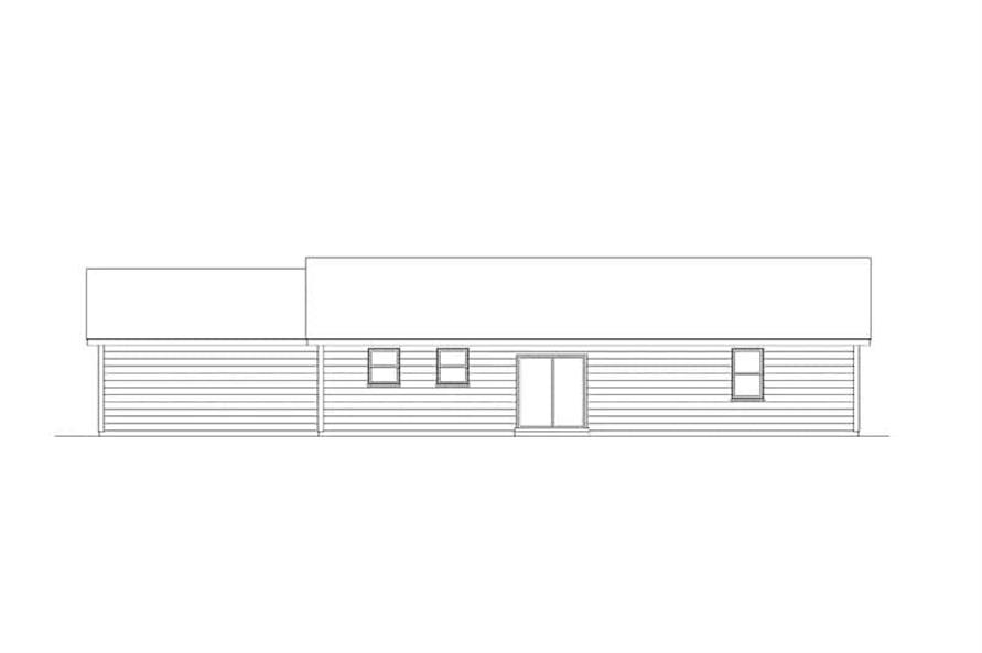 Home Plan Rear Elevation of this 3-Bedroom,1343 Sq Ft Plan -138-1441