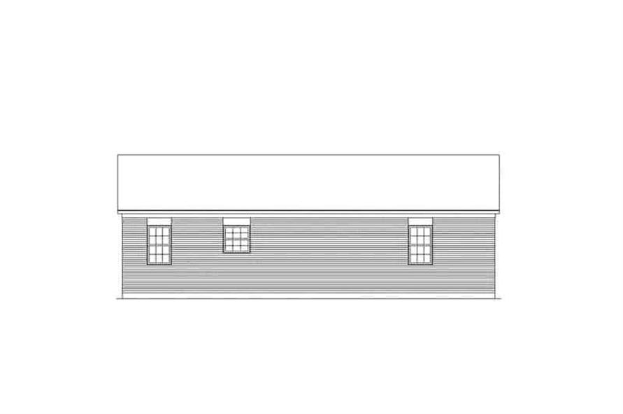 Home Plan Rear Elevation of this 3-Bedroom,1000 Sq Ft Plan -138-1442