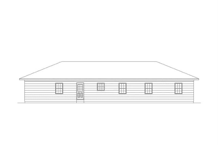 Home Plan Rear Elevation of this 3-Bedroom,1362 Sq Ft Plan -138-1444