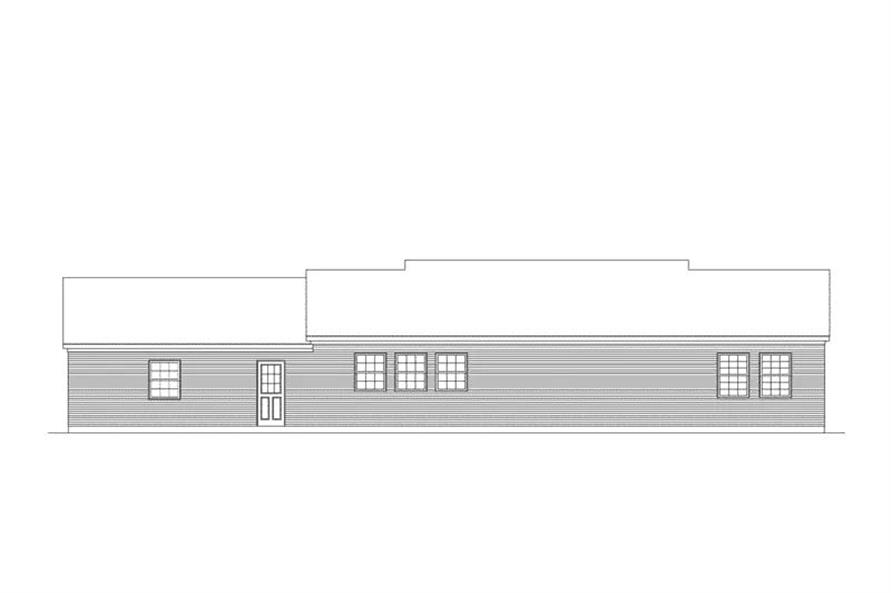 Home Plan Rear Elevation of this 3-Bedroom,1400 Sq Ft Plan -138-1445