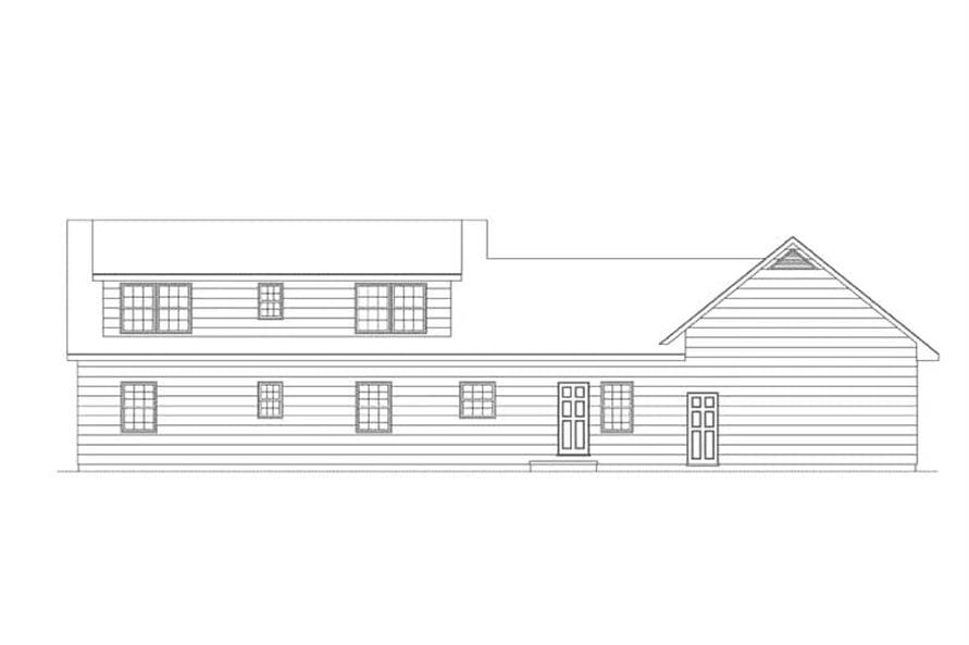 Home Plan Rear Elevation of this 4-Bedroom,1827 Sq Ft Plan -138-1446