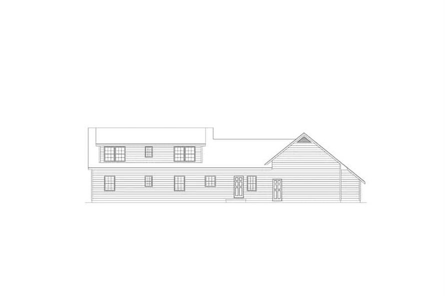 Home Plan Rear Elevation of this 4-Bedroom,1827 Sq Ft Plan -138-1447