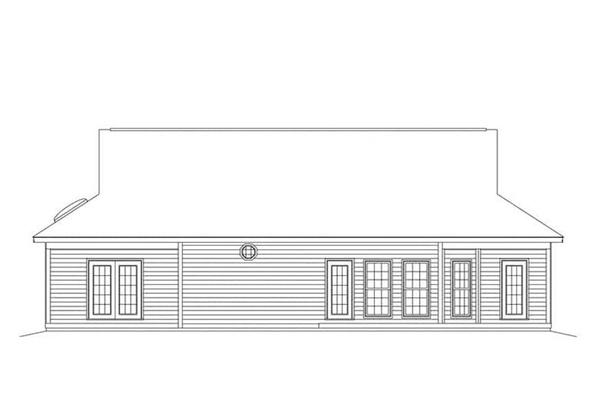 Home Plan Rear Elevation of this 3-Bedroom,1832 Sq Ft Plan -138-1457