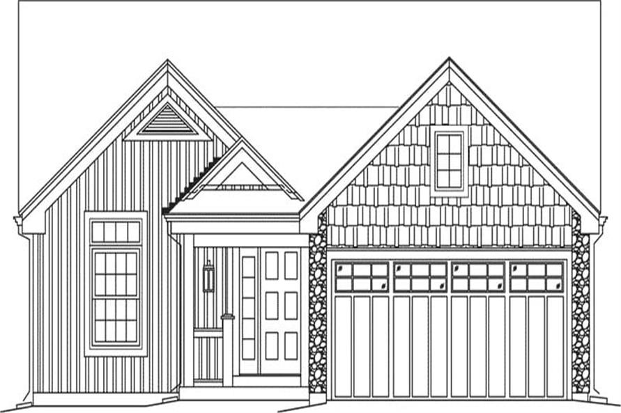 Home Plan Front Elevation of this 3-Bedroom,1344 Sq Ft Plan -138-1465