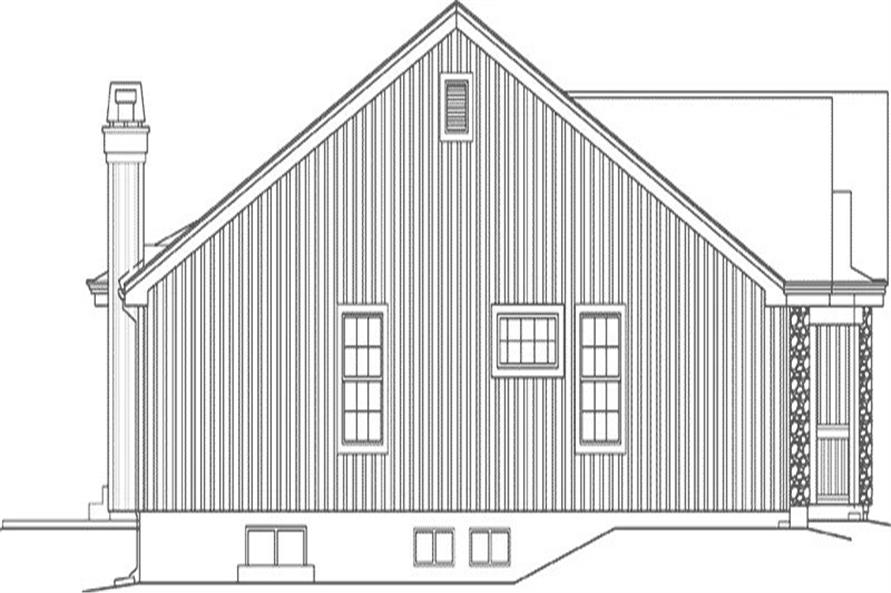 Home Plan Left Elevation of this 3-Bedroom,1344 Sq Ft Plan -138-1465