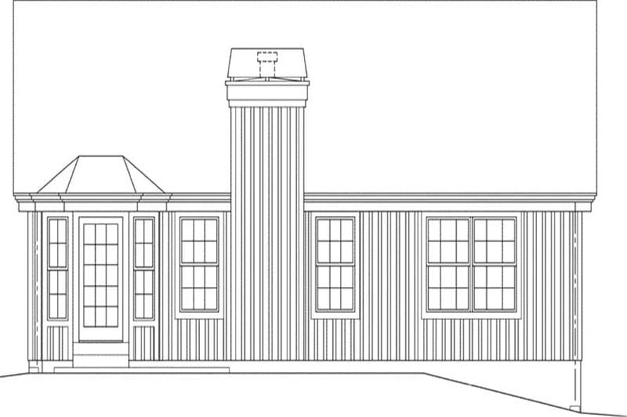 Home Plan Rear Elevation of this 3-Bedroom,1344 Sq Ft Plan -138-1465