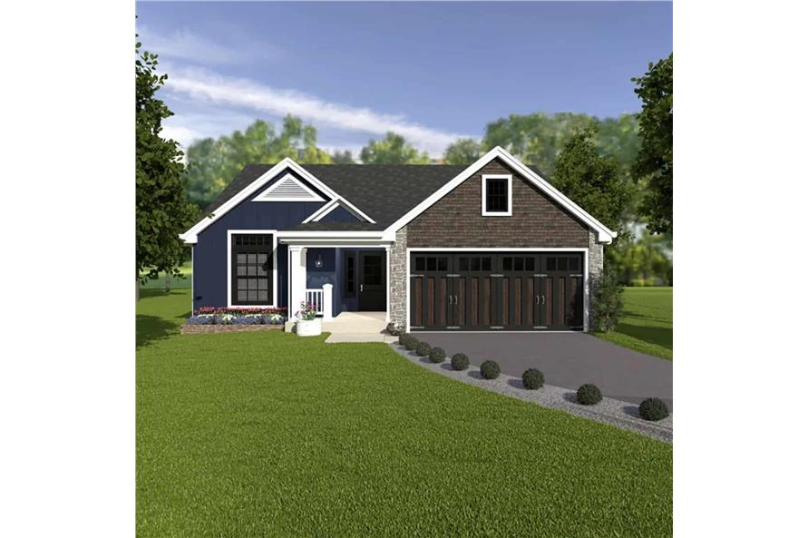 Rustic House Plan - 3 Bedrms, 2 Baths - 1344 Sq Ft - #138-1465