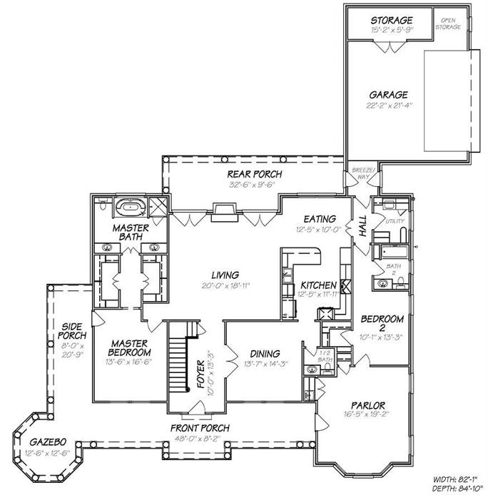 Country House Plans - Home Design HPD-B2022