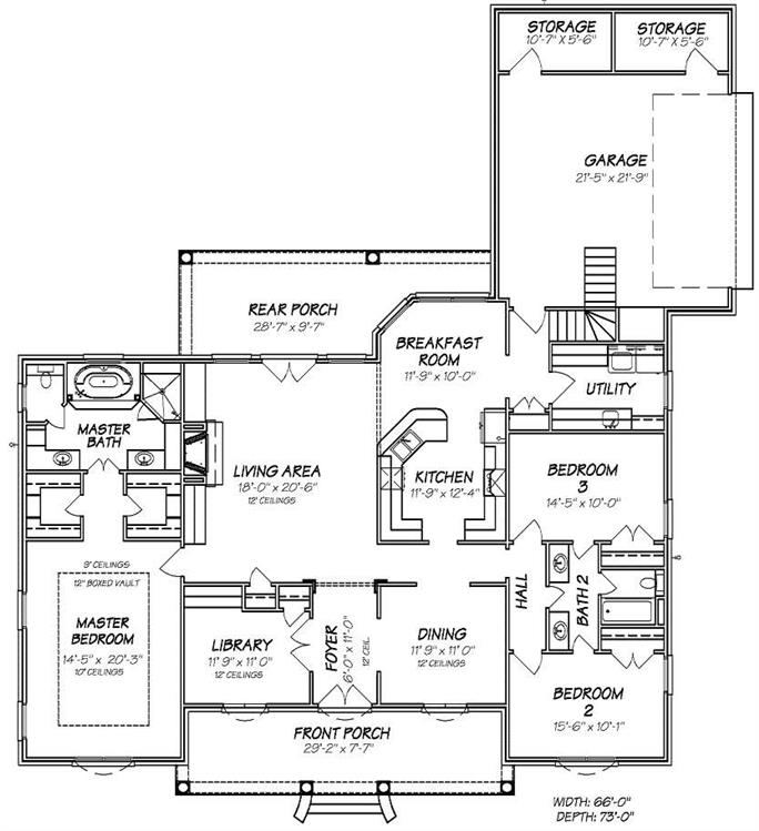 French Country House Plans - Home Design HPD-B2035