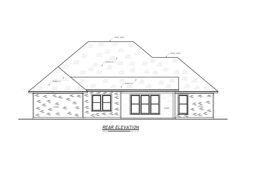 Home Plan Rear Elevation of this 3-Bedroom,1984 Sq Ft Plan -140-1095