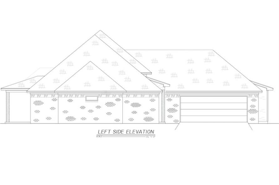 Home Plan Left Elevation of this 3-Bedroom,1974 Sq Ft Plan -140-1116