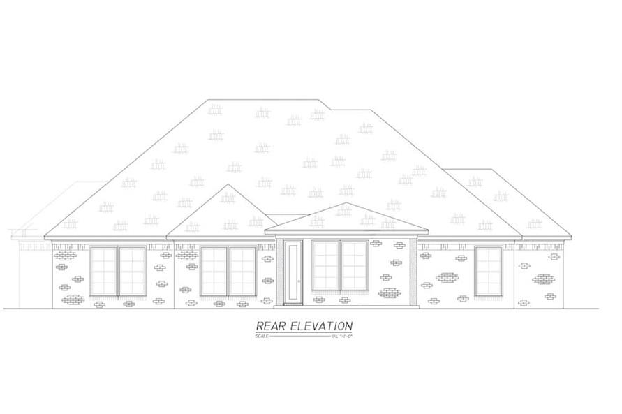 Home Plan Rear Elevation of this 3-Bedroom,1974 Sq Ft Plan -140-1116