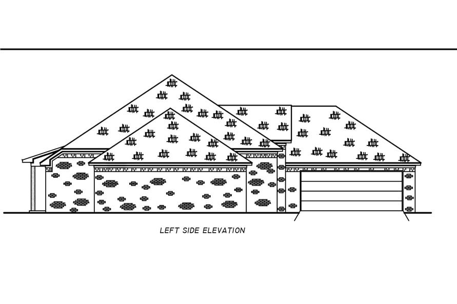 Home Plan Left Elevation of this 3-Bedroom,1969 Sq Ft Plan -140-1127