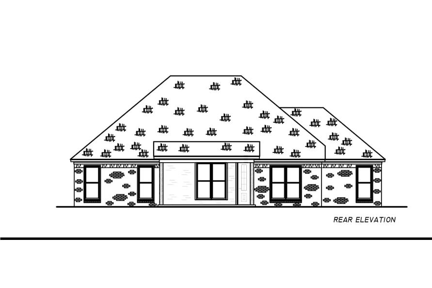 Home Plan Rear Elevation of this 3-Bedroom,1969 Sq Ft Plan -140-1127