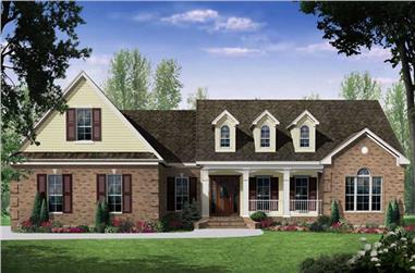 3-Bedroom, 2418 Sq Ft Country Home Plan - 141-1033 - Main Exterior