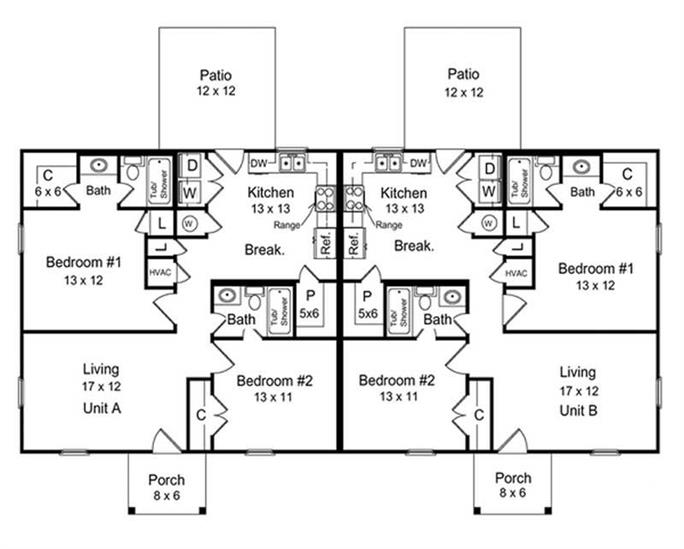 Ranch Duplex with 2 Bedrm, 1980 Sq Ft Per Unit | #141-1169