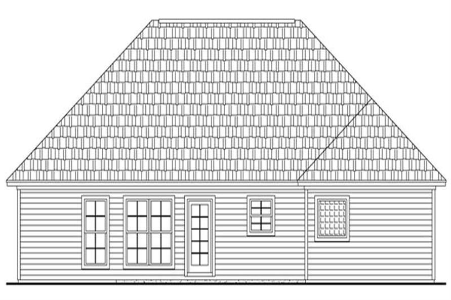 Home Plan Rear Elevation of this 3-Bedroom,1625 Sq Ft Plan -141-1221