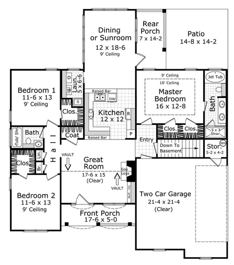 3 Bedrm 1600  Sq  Ft  Acadian House  Plan  141 1231