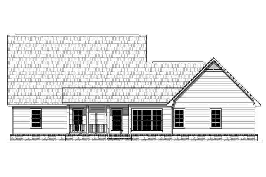 Home Plan Rear Elevation of this 4-Bedroom,2212 Sq Ft Plan -141-1236