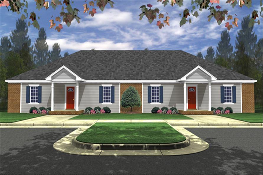 3-Bedroom, 2340 Sq Ft Multi-Unit House Plan - 141-1254 - Front Exterior