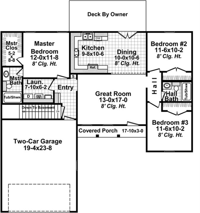 Small House Plans Floor Plan 3 Bedrms 2 Baths 1216 Sq Ft 141 1256