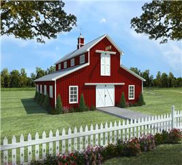 Traditional Barndominium with 1 Bed, 3094 Sq Ft - Plan #141-1300