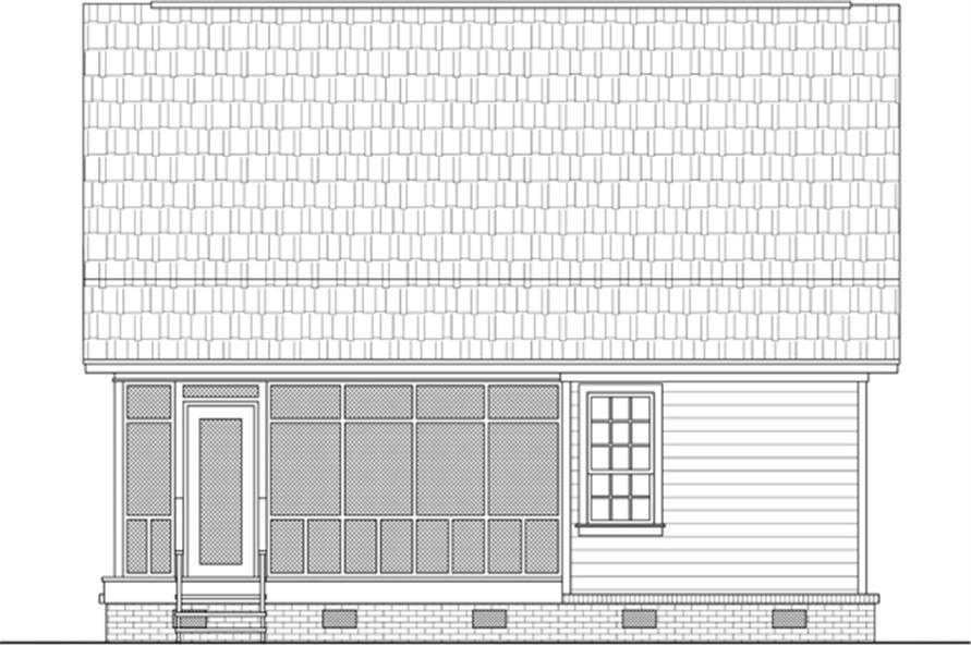 Home Plan Rear Elevation of this 2-Bedroom,1016 Sq Ft Plan -141-1303