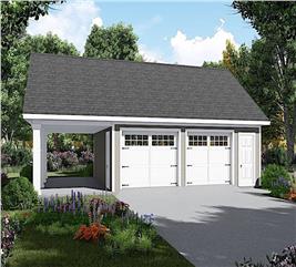 Garage with 2-Car Plus Carport 1040 Sq Ft | Plan #141-1317