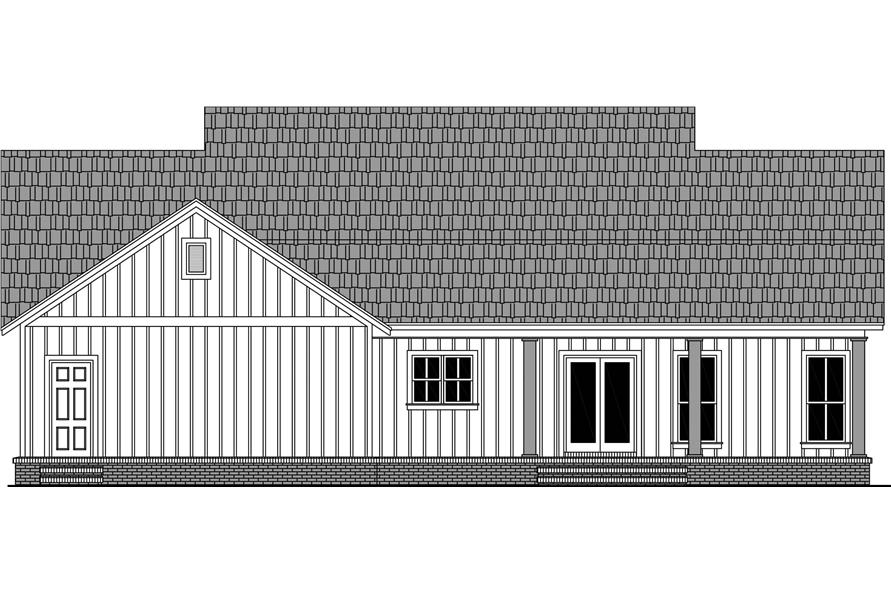 Home Plan Rear Elevation of this 3-Bedroom,1800 Sq Ft Plan -141-1342