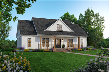 3-Bedroom, 1800 Sq Ft Farmhouse House Plan - 141-1342 - Front Exterior