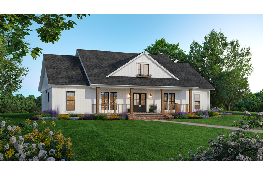 3-Bedroom, 1800 Sq Ft Farmhouse House Plan - 141-1342 - Front Exterior