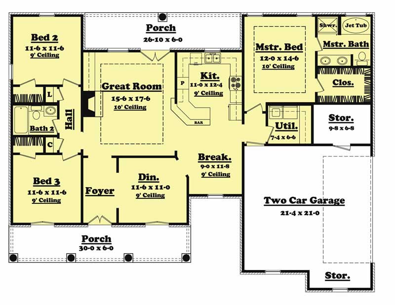 52 One Story House Plans Under 1600 Sq Ft New House Plan 