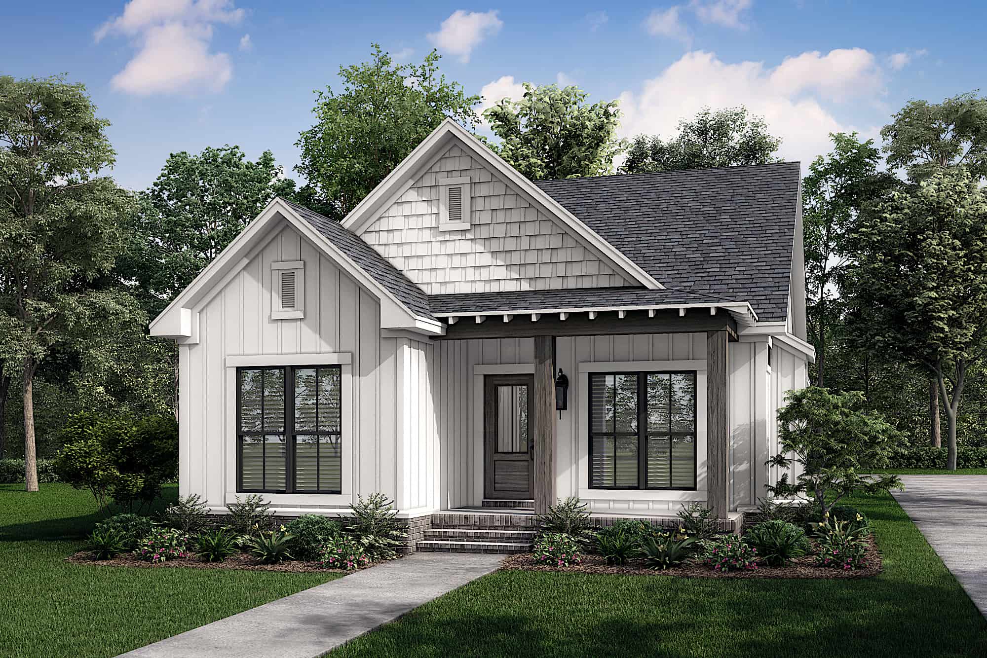 Narrow Craftsman House Plan With Front Porch 3 Bedroom