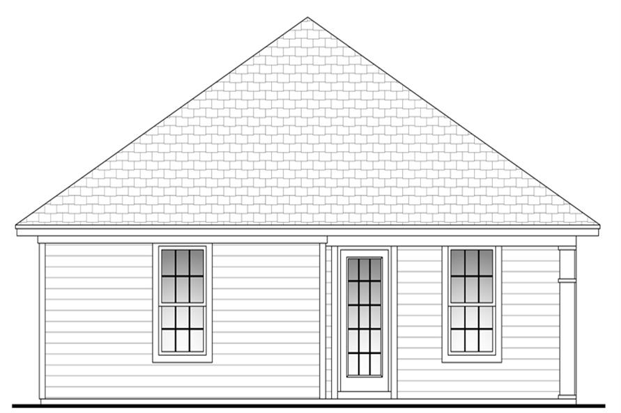 Home Plan Rear Elevation of this 3-Bedroom,1200 Sq Ft Plan -142-1052
