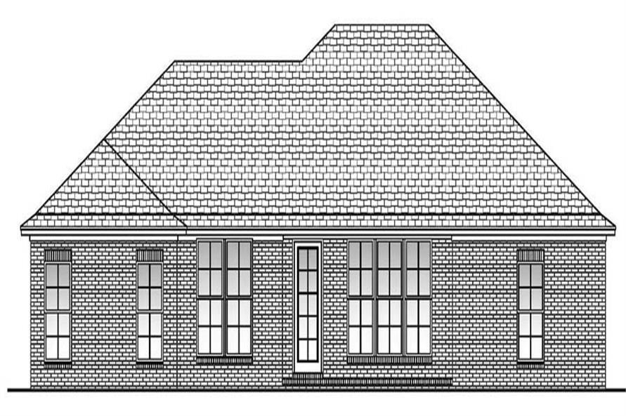 Home Plan Rear Elevation of this 3-Bedroom,1600 Sq Ft Plan -142-1063