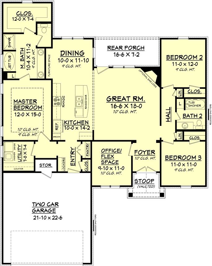 House Plan #142-1076: 3 Bdrm, 1,778 Sq Ft Traditional Home ...