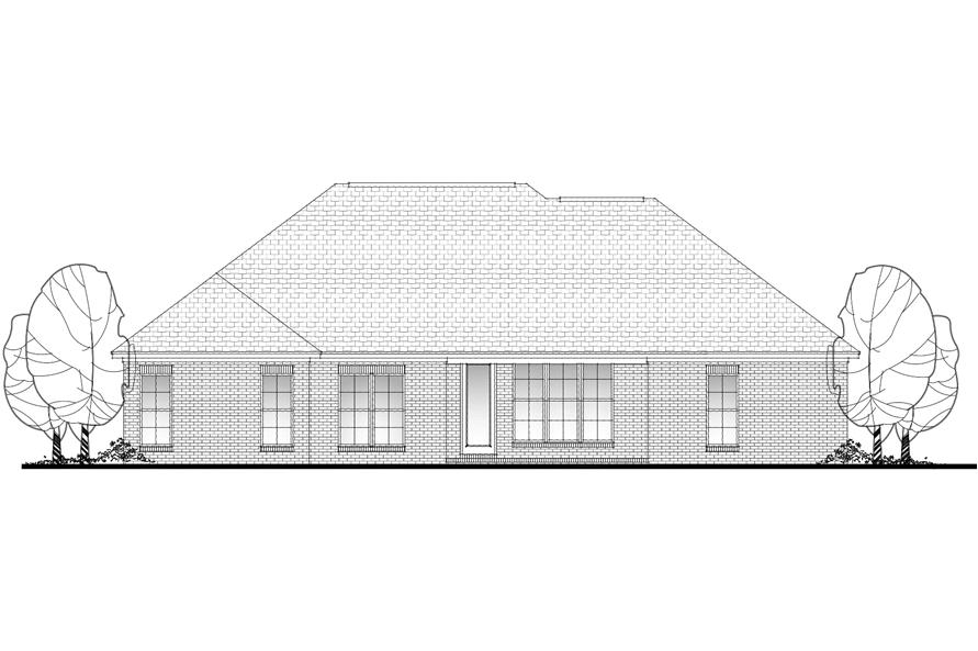 Home Plan Rear Elevation of this 4-Bedroom,1798 Sq Ft Plan -142-1078