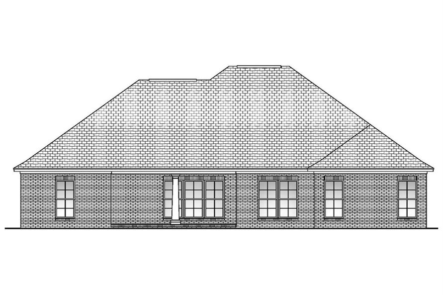 Home Plan Rear Elevation of this 4-Bedroom,1850 Sq Ft Plan -142-1085