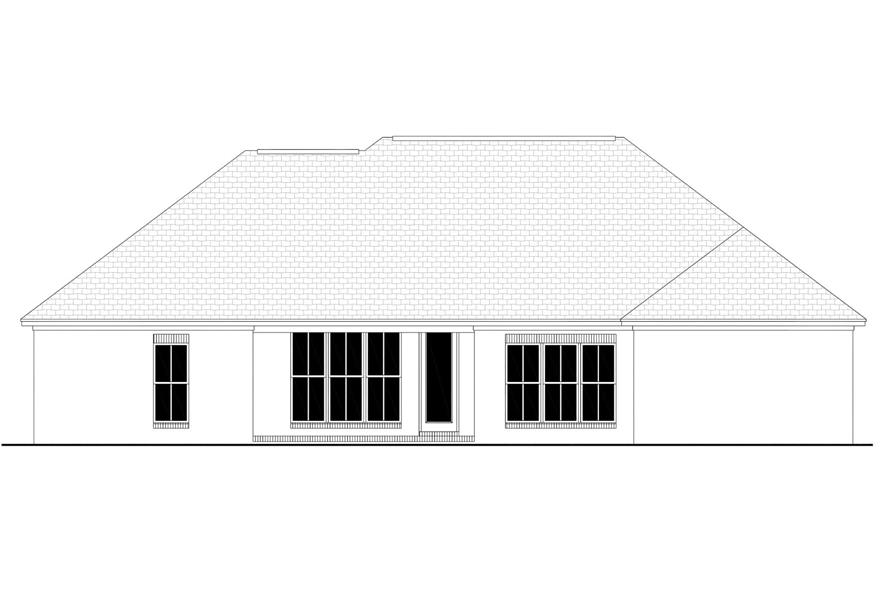 Home Plan Rear Elevation of this 4-Bedroom,1875 Sq Ft Plan -142-1087